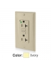 Leviton GFTR2-HGI - 20A - 125 V - NEMA 5-20R - SmartlockPro Slim Self-Test GFCI Receptacle - Extra-Heavy Duty Hospital Grade - Tamper-Resistant - 20 Amp Feed-Through - Ivory